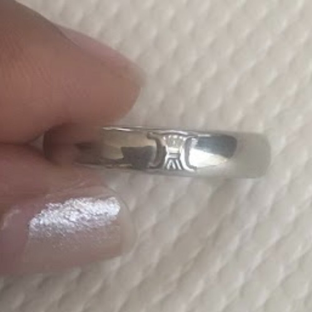 Authentic - Celine Macadam Ring Pt900 Platinum Ba… - image 3